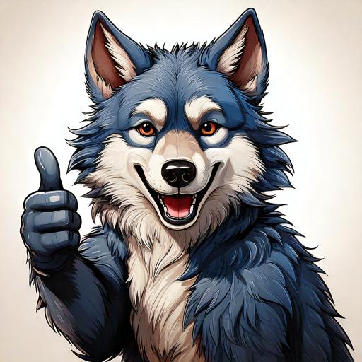 Erstelle Eine Einfache Stilisierte Wolfsfigur Die In Einem Klassischen Comicstil Gezeichne