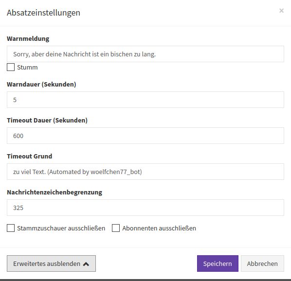 Phantombot Moderation Absatz