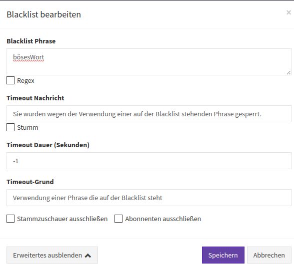 Phantombot Moderation Blacklist