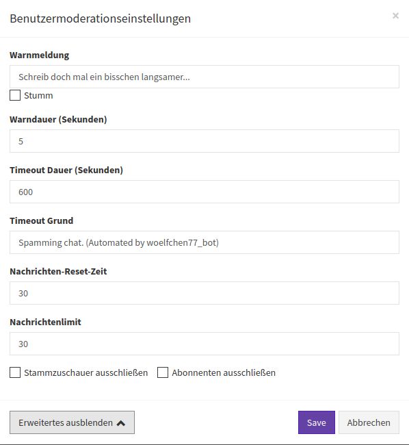 Phantombot Moderation Benutzer