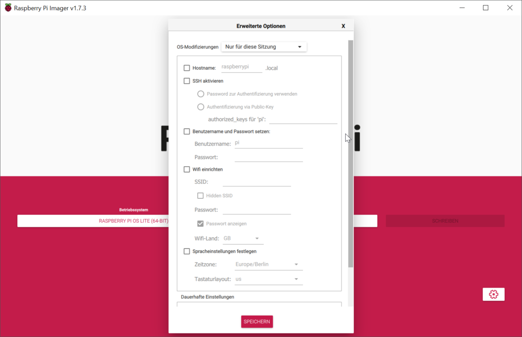 Raspberry Pi Imager V1.7.3