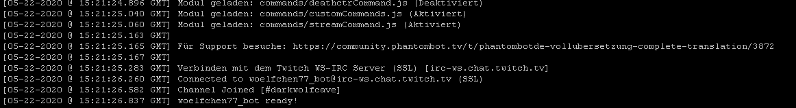 Phantombot perfekt einrichten - Screenshot