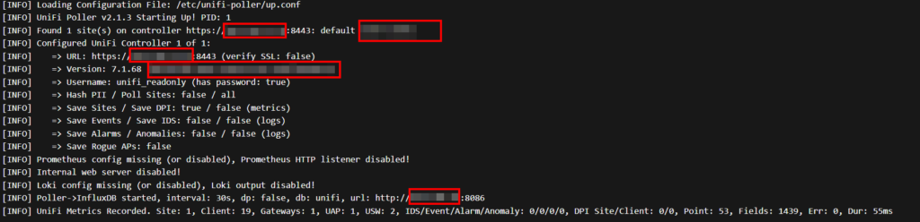 Unifi Gateway monitoren - Metrics recorded