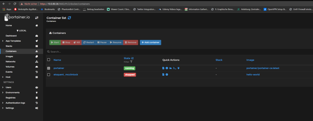 Raspberry Pi - Portainer Container