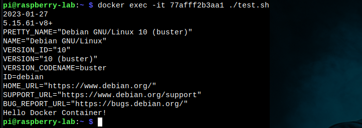 SSH Verbindung in DOCKER Container - Screenshot