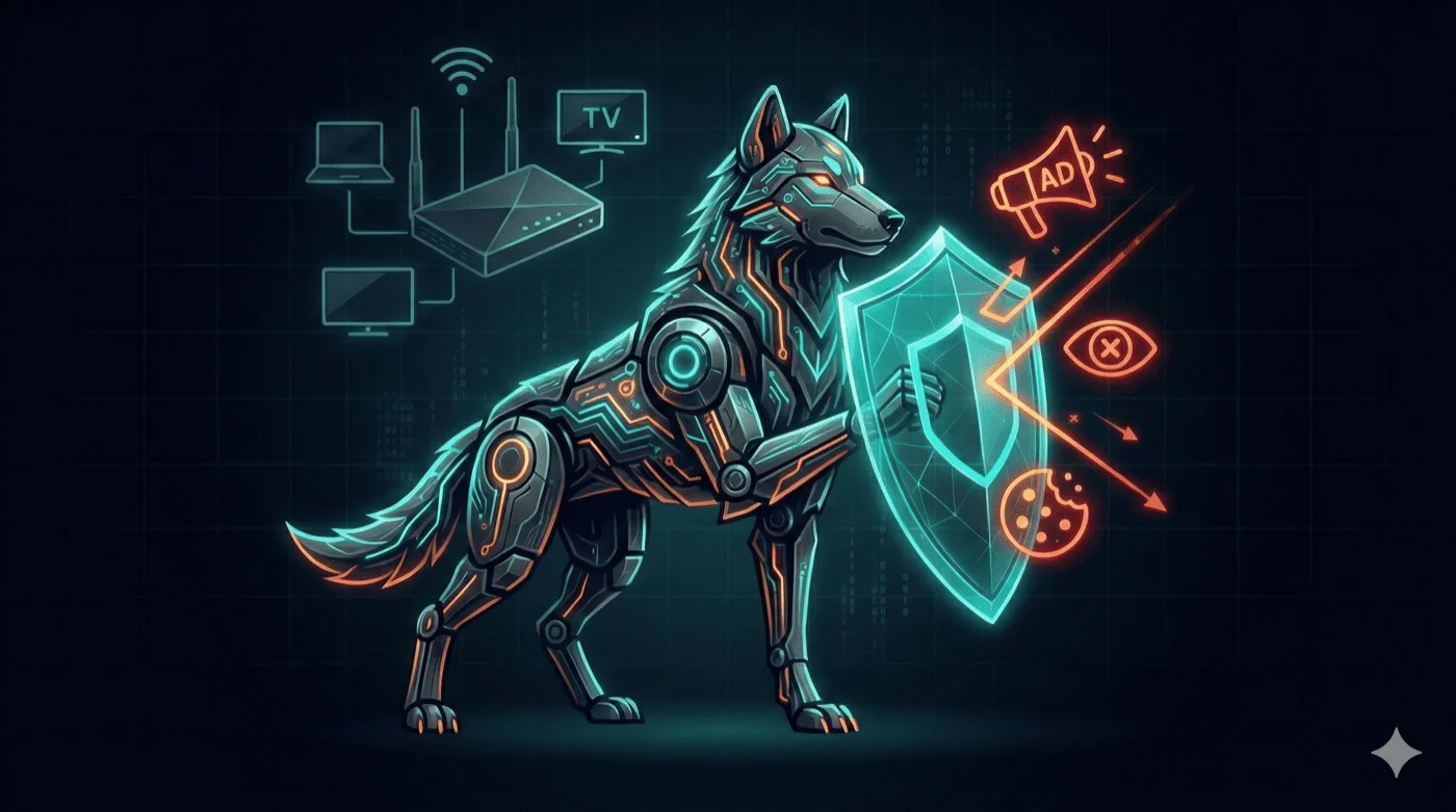 Cyberpunk Wolf schützt Netzwerk vor Werbung - Pi-hole mit Docker
