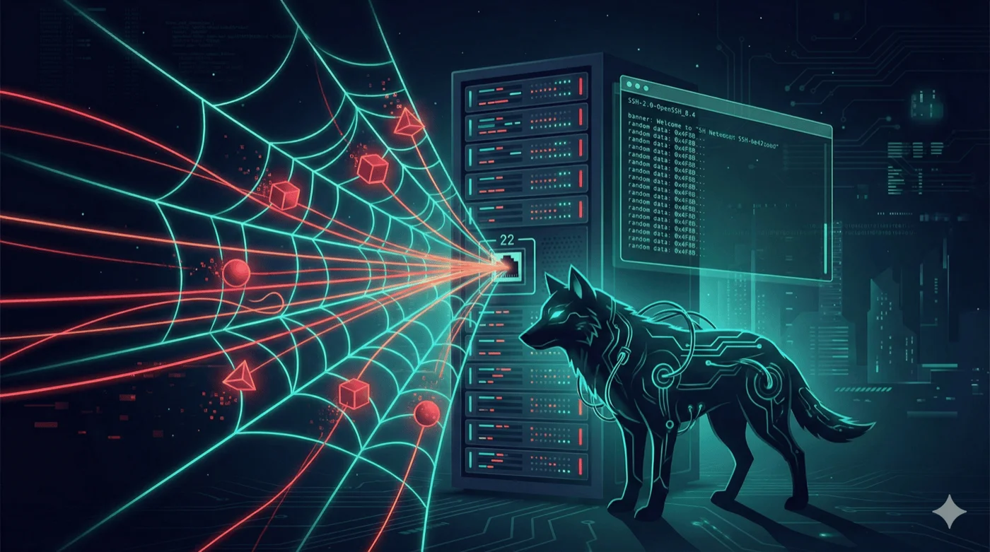 Wolf bewacht Serverraum - Endlessh SSH Tarpit fängt Angreifer in der Falle