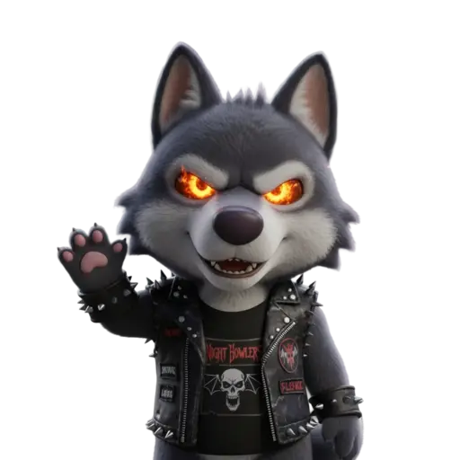 DarkWolf winkt im Rocker-Style